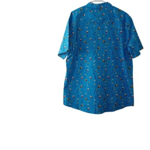 RF Brands Mens Casual Button Down Shirt Blue Beer Pong Drinking Games Print XXL - Picture 4 of 4